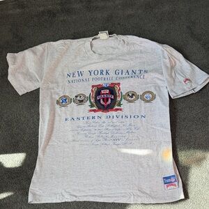 New York Giants Gray Eastern Division Crest Short Sleeve Tee 80s Mint Condition
